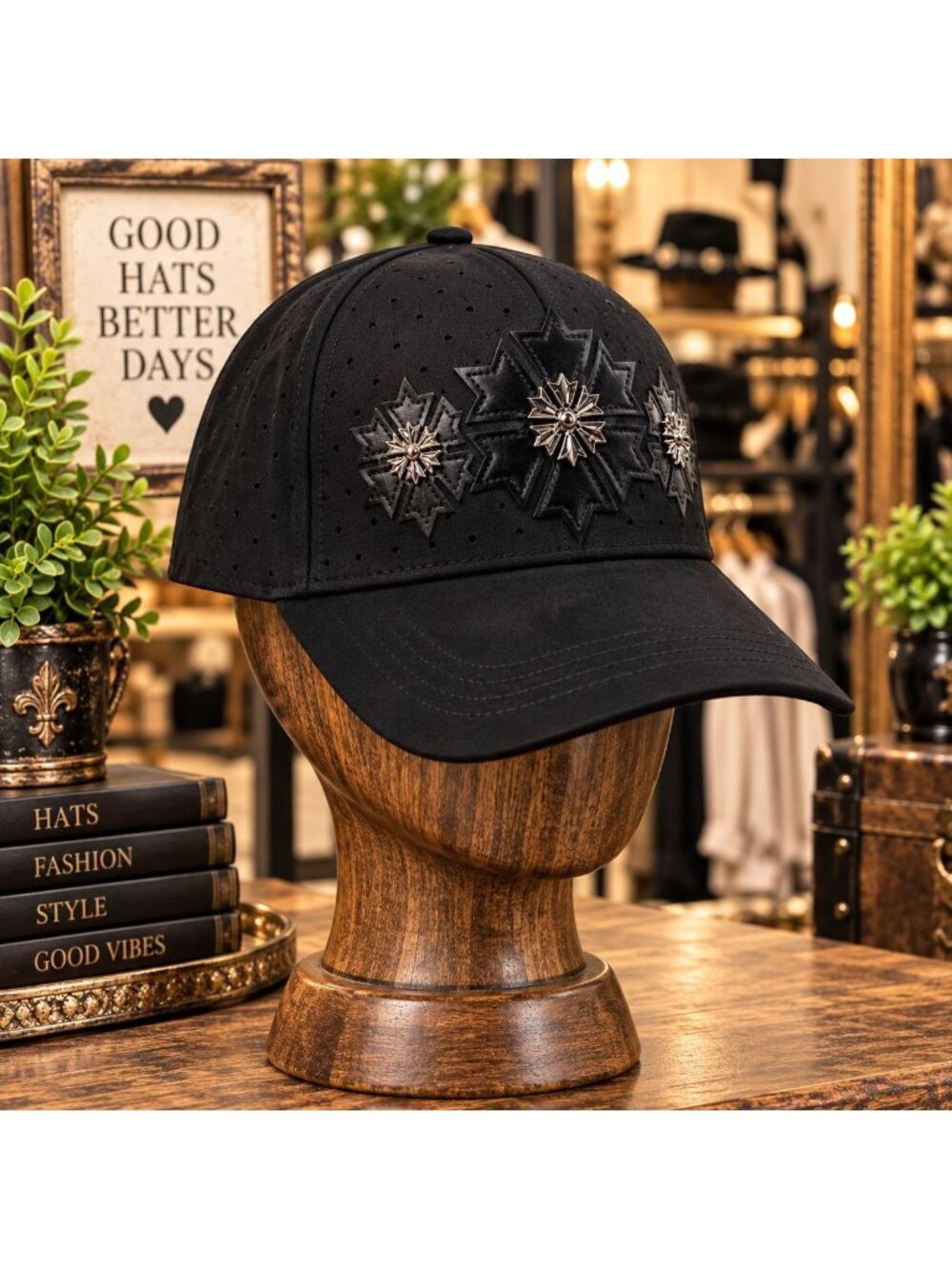 NEW La Barbas Platinum Snowflake Black Snapback Hat Cap One Size